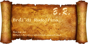 Bródi Rudolfina névjegykártya